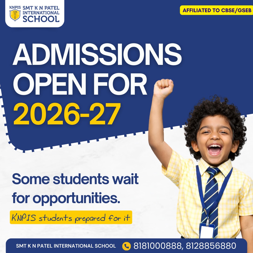 SMT K N Patel International School Facebook ad: Your child deserves a school that nurtures both…