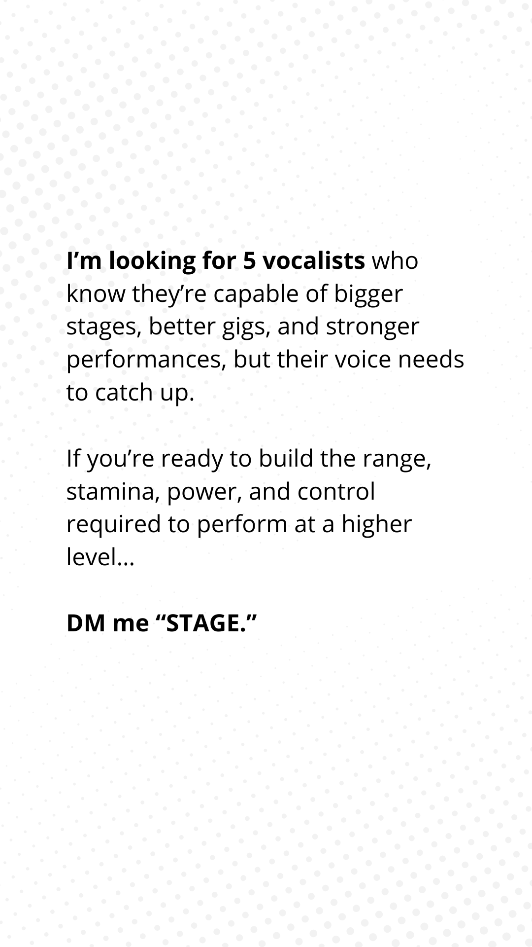 Aly Massa Music Facebook ad: If you’re a singer already performing, auditioning, or…