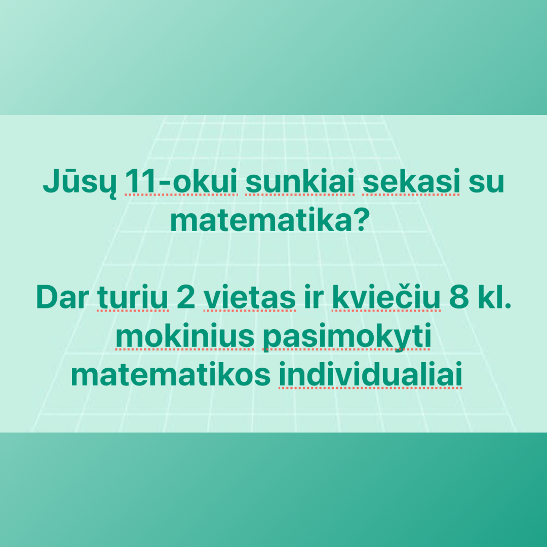 Matematikos korepetitorius Arnas Facebook ad: Išankstinė registracija