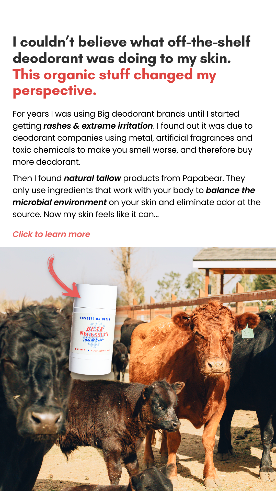 Papabear Naturals Facebook ad
