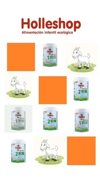 HolleShop Facebook ad: Leche de cabra Holle 800g desde el nacimiento.