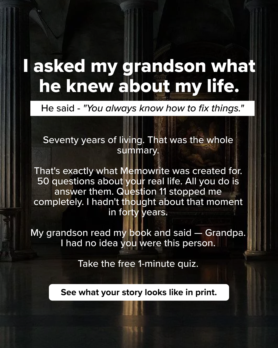 Memowrite Facebook ad