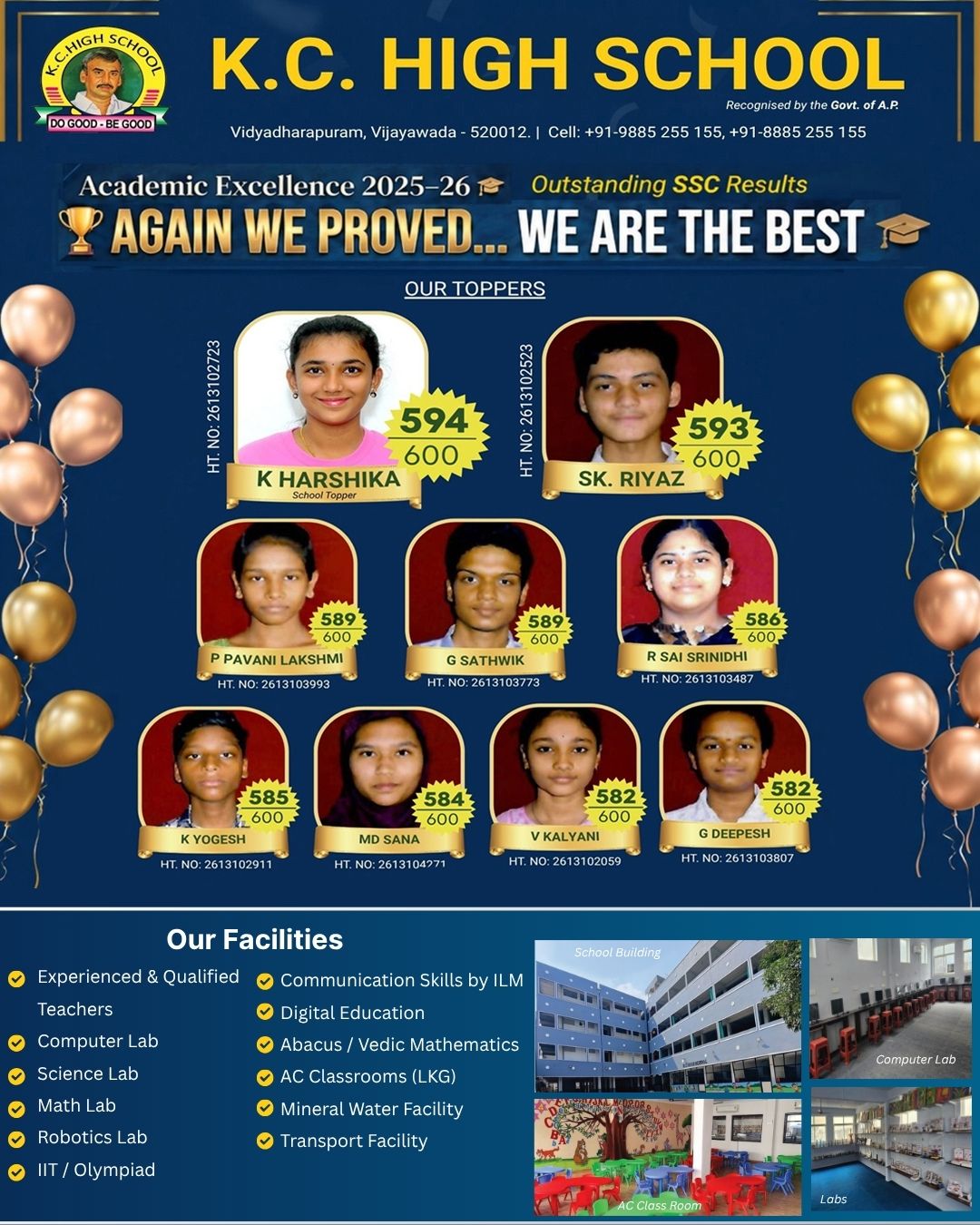 K.C.High School Facebook ad: Admissions Open 2026-27