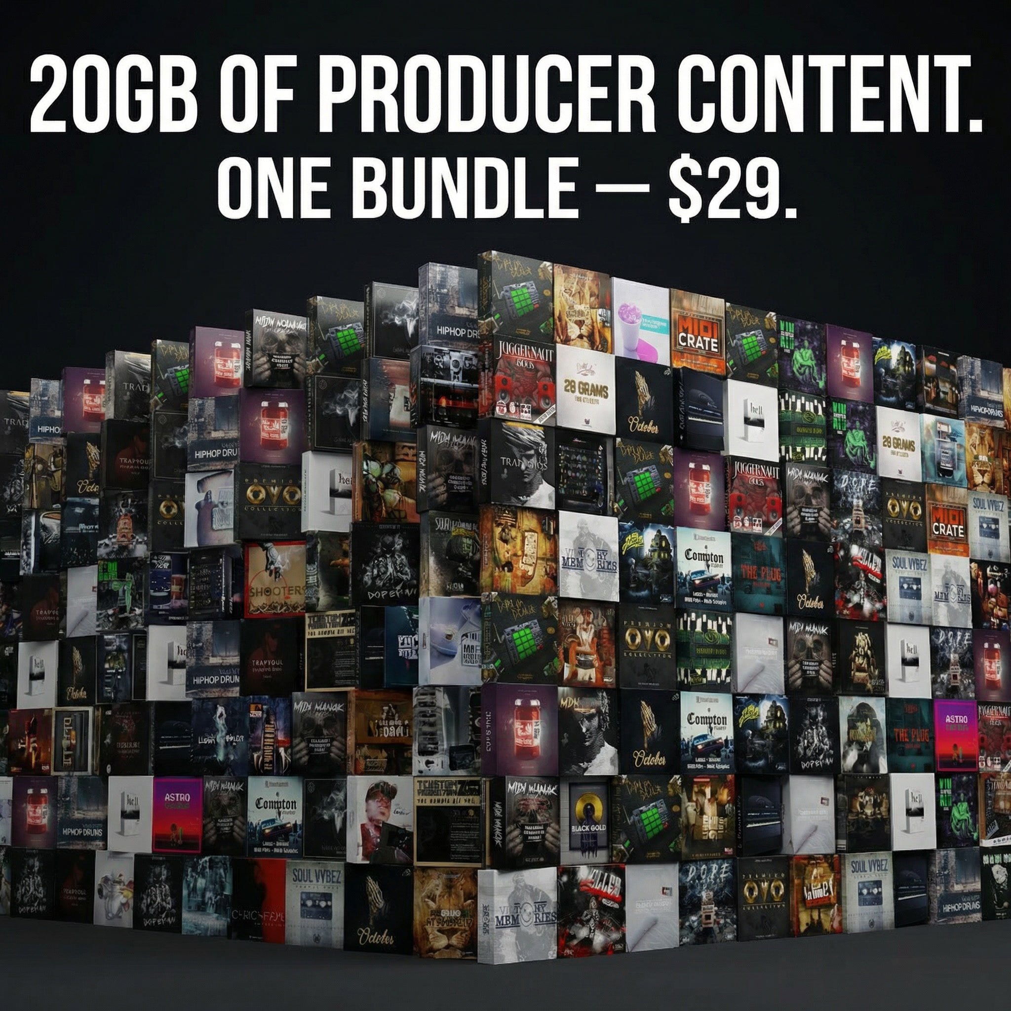 Modern Producers Facebook ad: Get 40 Of Our Best Kits For 99% OFF!