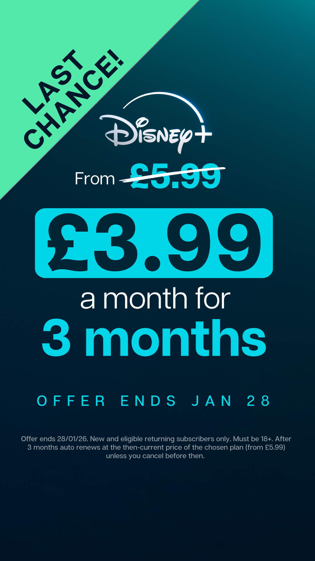 Disney+ Facebook ad
