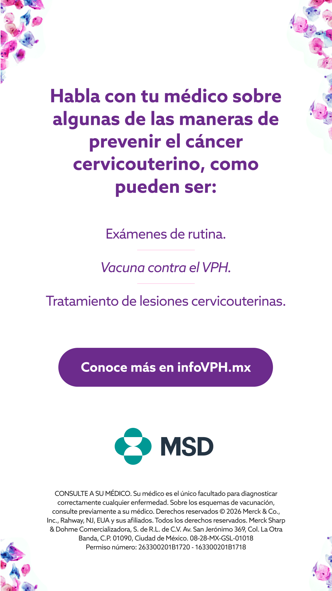 MSD en México Facebook ad from Aug 3, 2026