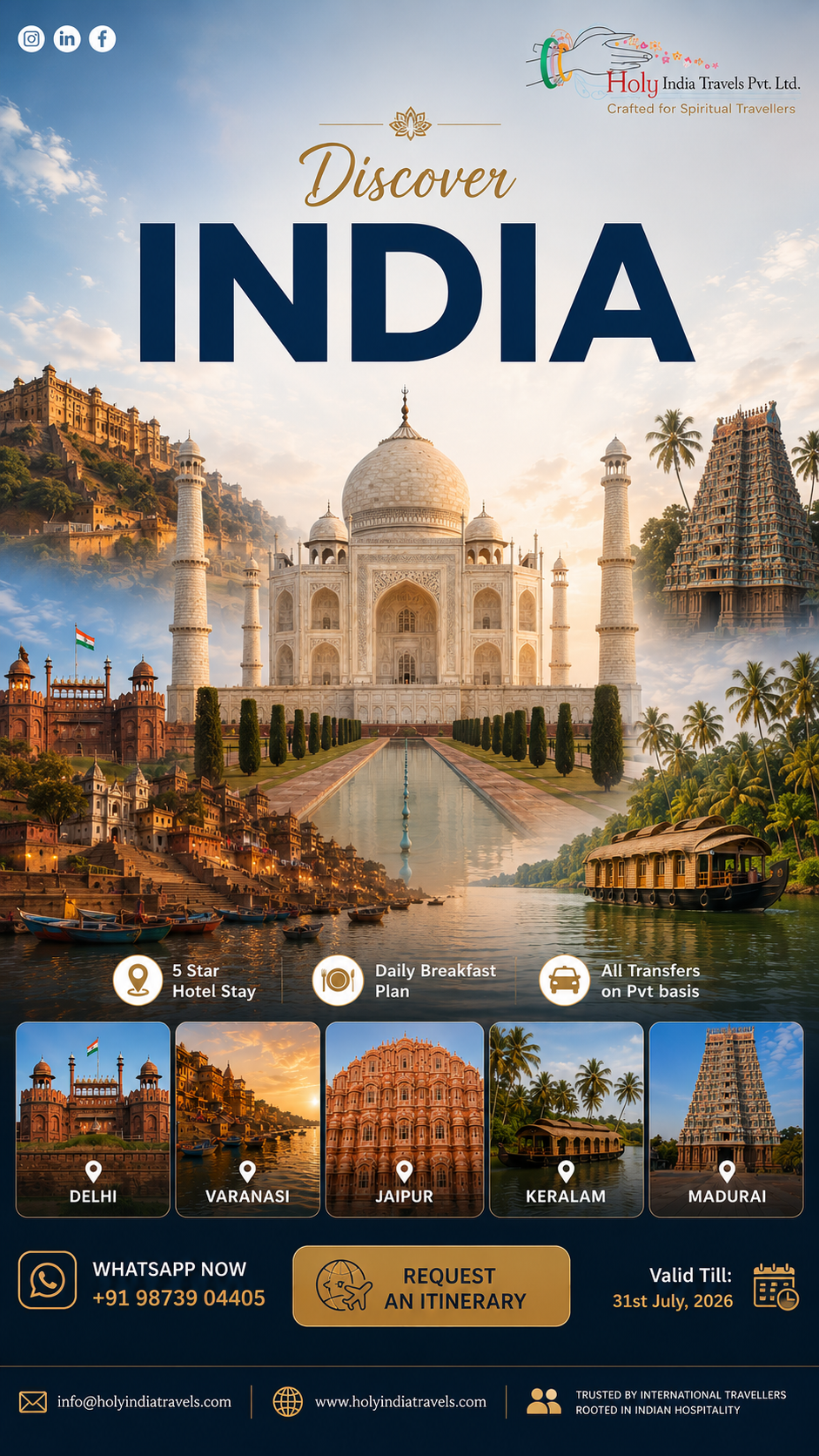 Holy India Travels Pvt. Ltd. Facebook ad from May 25, 2026