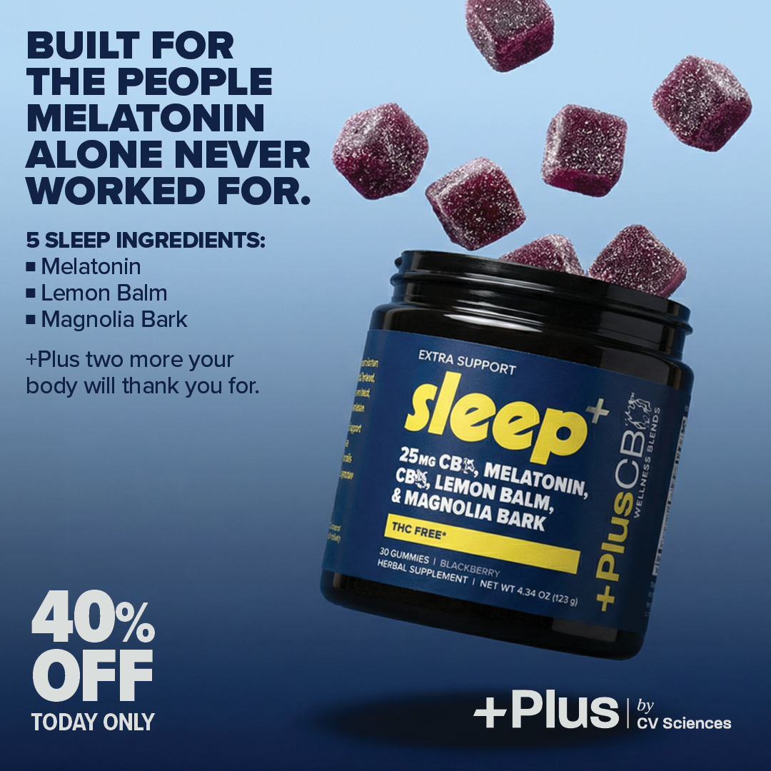 Plus by CV Sciences Facebook ad: Get the restful sleep you deserve