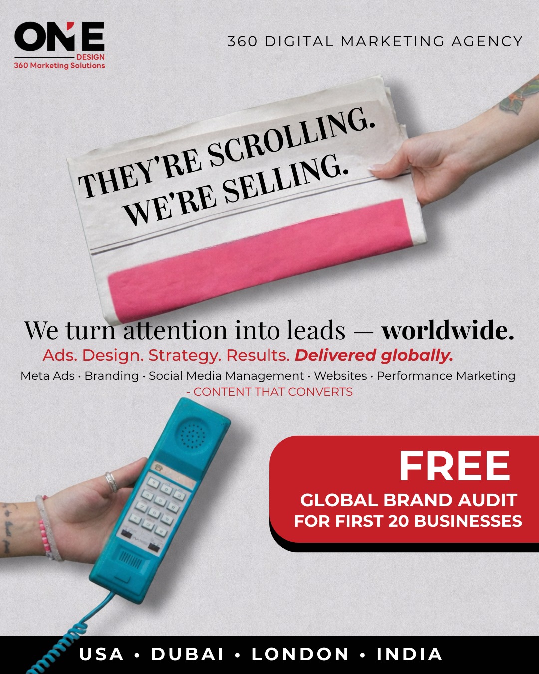 OneDesign Facebook ad: Your Brand. Our Strategy. One Smart Budget.
