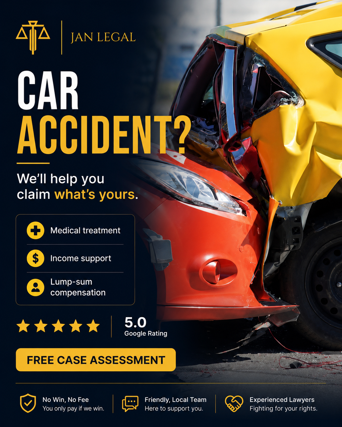 Jan Legal Facebook ad: Injured in a Car Accident?