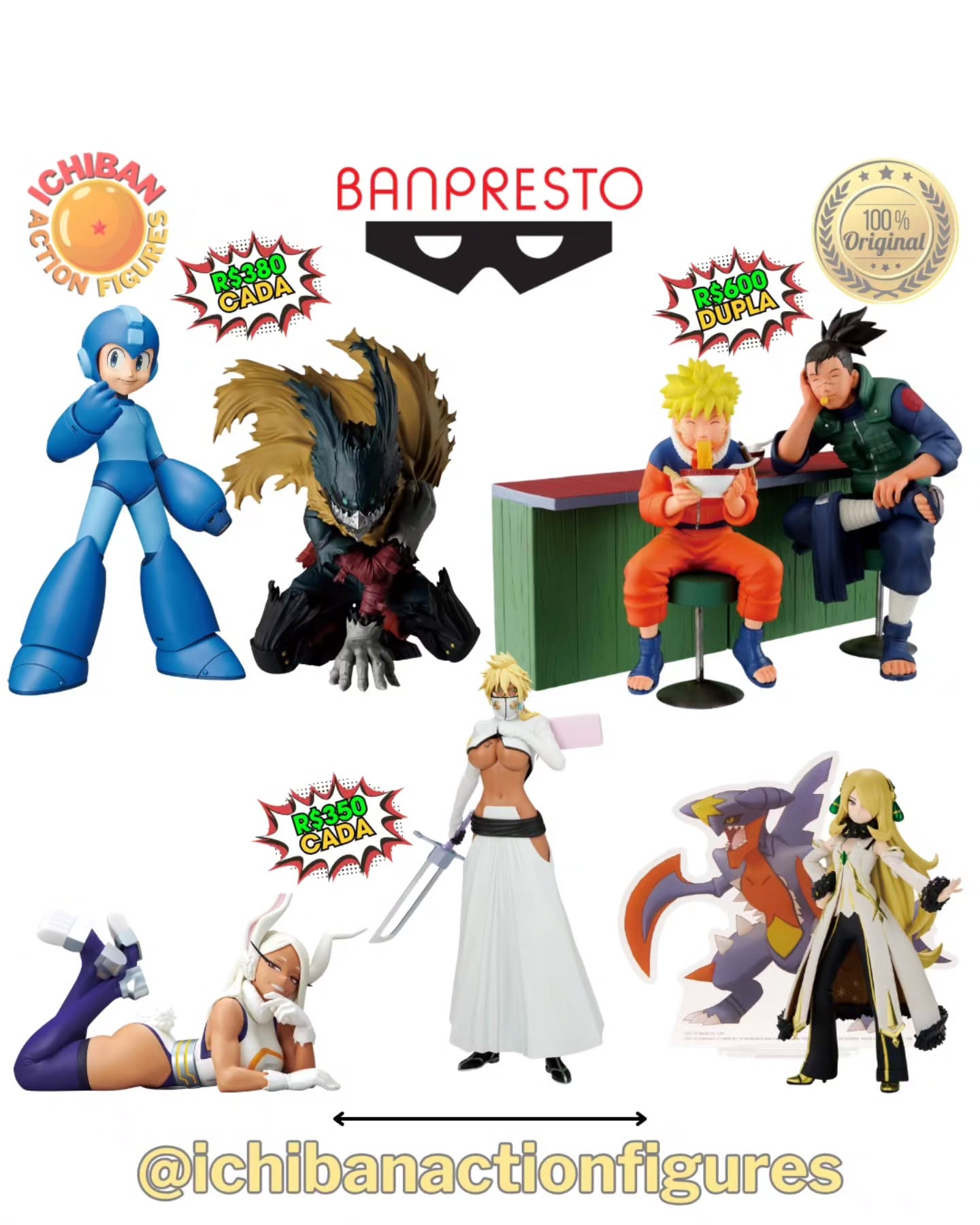Ichiban Action Figures Facebook ad: A PARTIR DE R$330 - DISPONÍVEIS POR RESERVAS