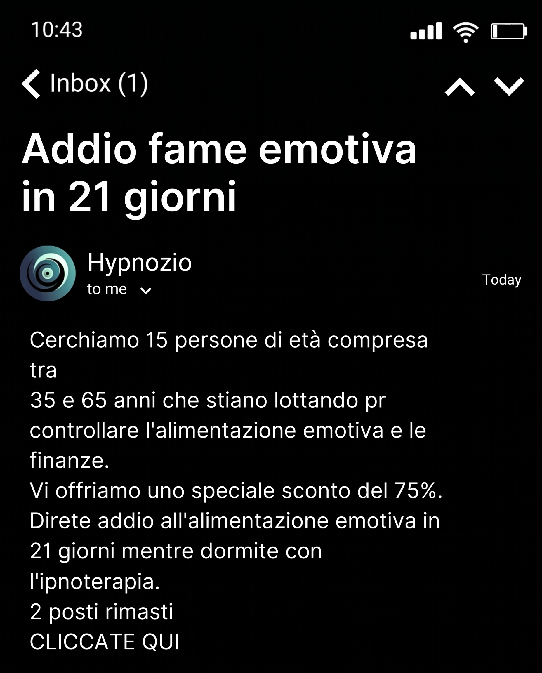 Hypnozio: power of hypnotherapy Facebook ad