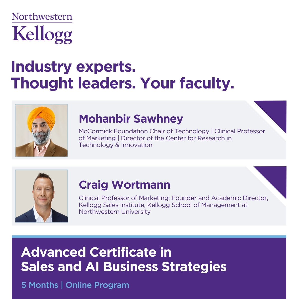 Kellogg Executive Education Facebook ad