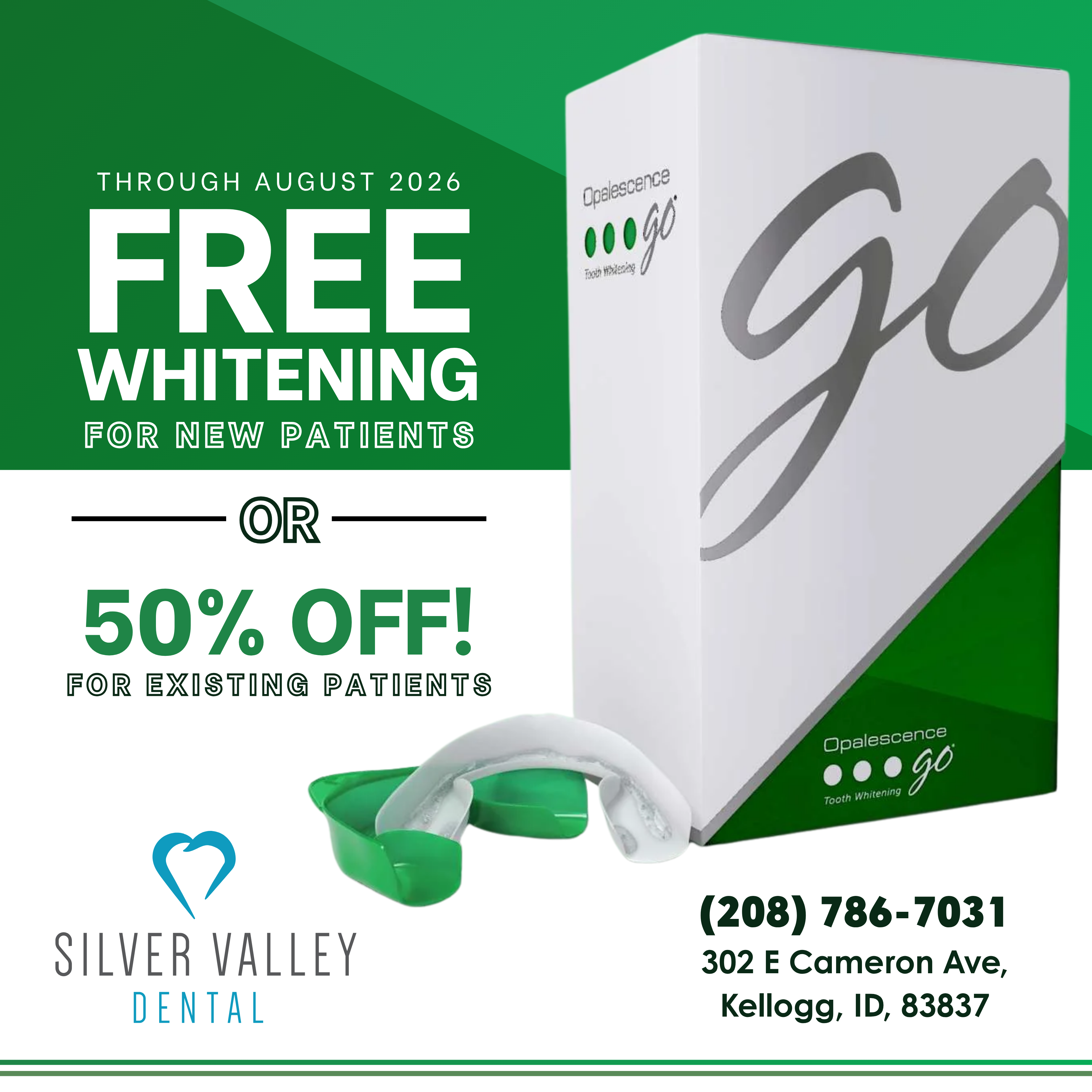 Silver Valley Dental Care Facebook ad: For a limited time, new patients get a…