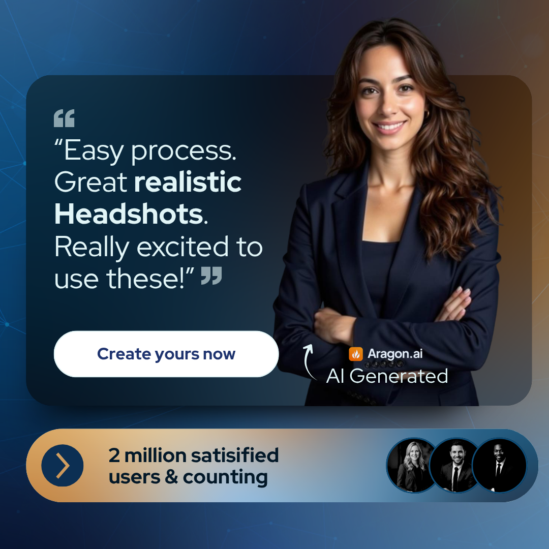 Aragon.ai Facebook ad: The Leading AI Headshot Generator