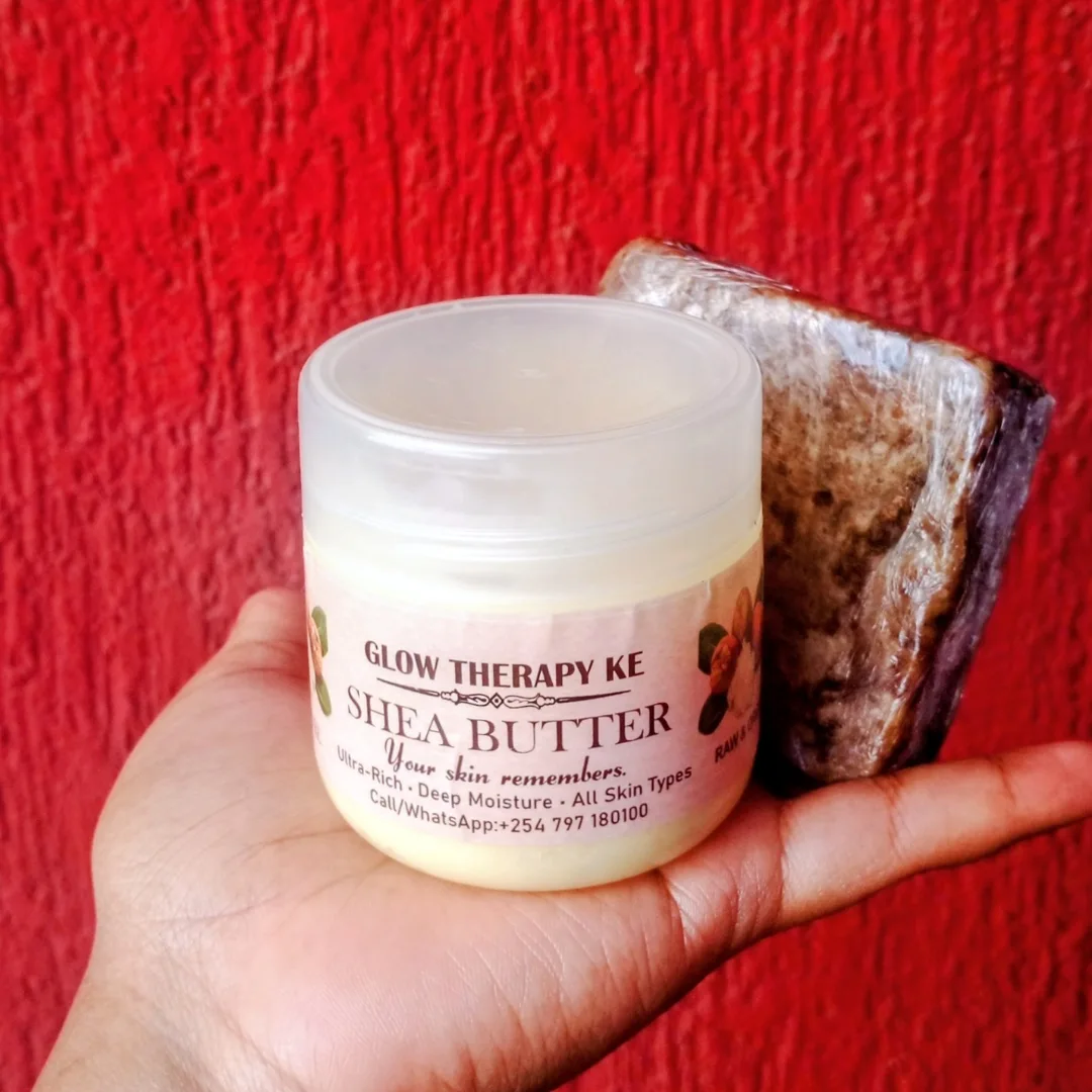 Glow therapy KE Facebook ad: Raw and organic shea butter