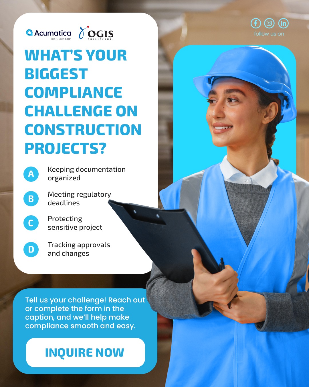 OGIS Philippines Facebook ad: We know construction projects are complex, and staying…