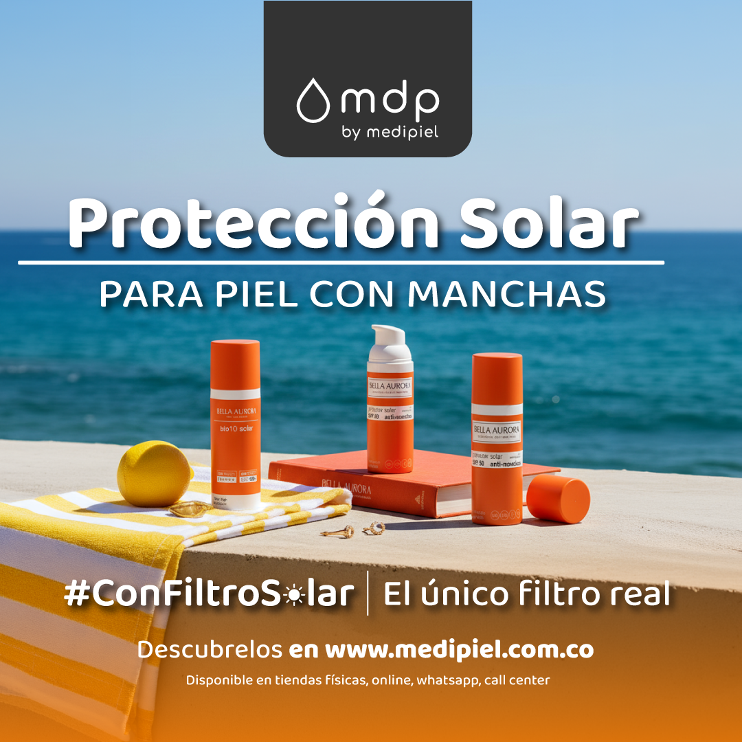 Medipiel Facebook ad: Protégete frente a la radiación solar con Bella Aurora