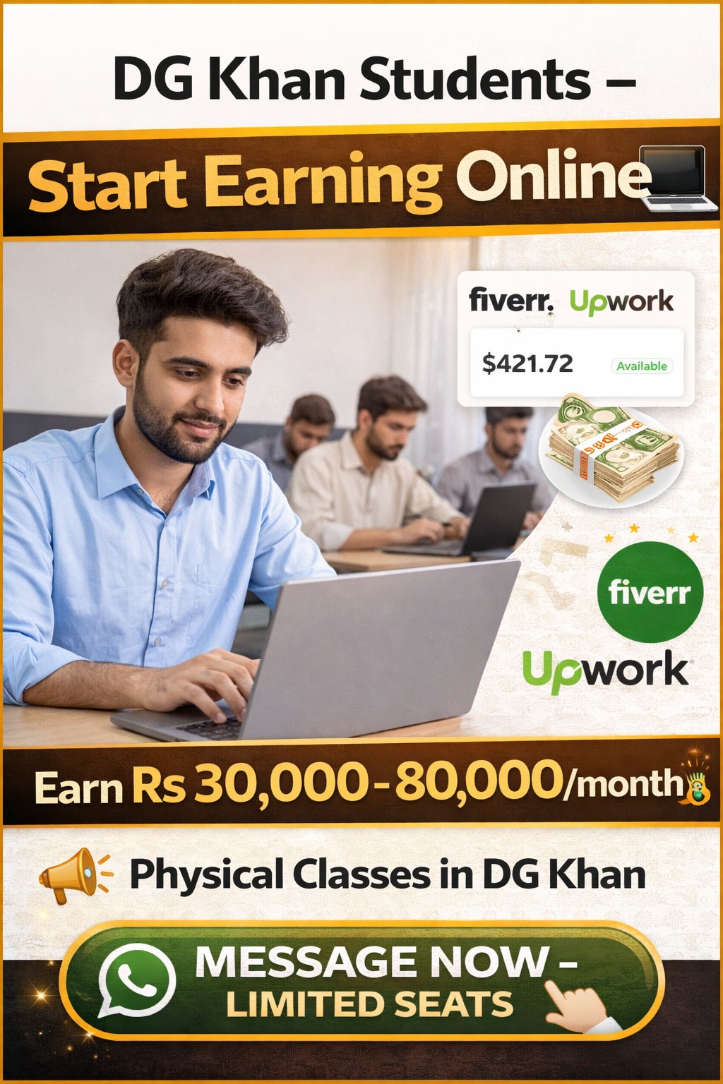 Brilliant Solutions Facebook ad: DG Khan Students, Start Earning Online