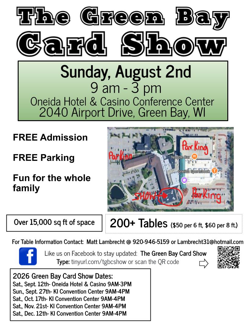 The Green Bay Card Show Facebook ad