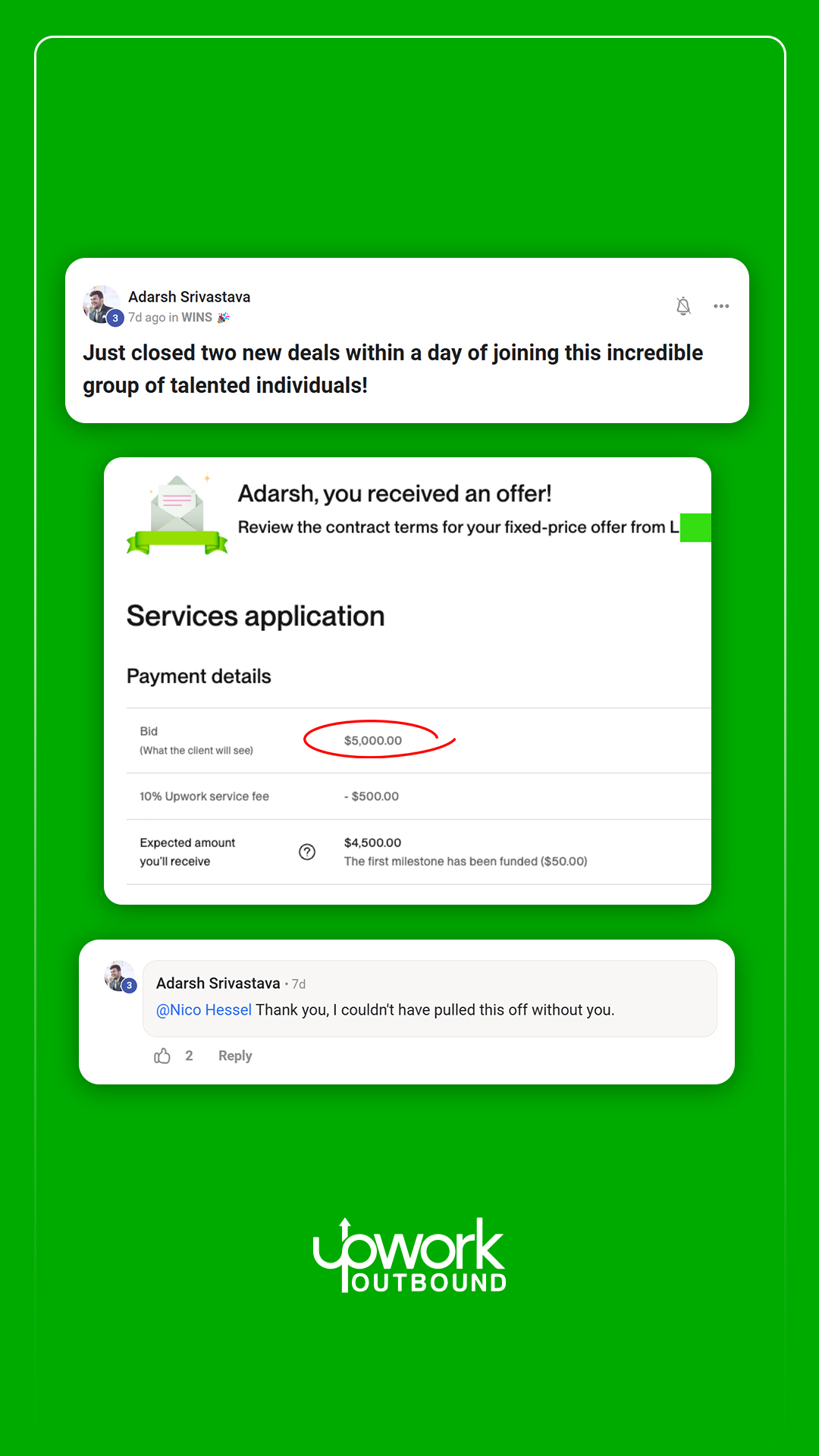 Upwork Outbound Facebook ad