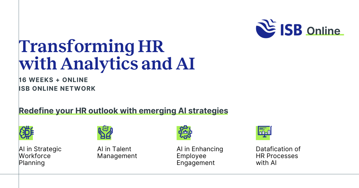 ISB Online Transforming HR with Analytics and AI Facebook ad from Nov 17, 2025