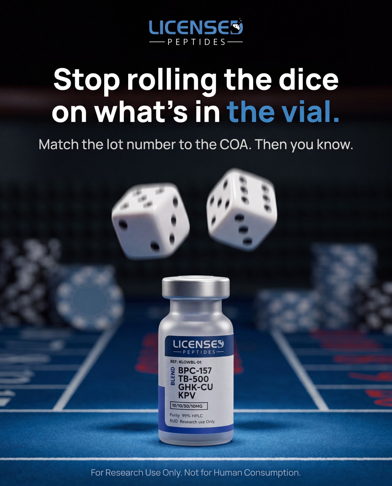 Licensed Peptides Facebook ad: Not All Peptides Are Created Equal