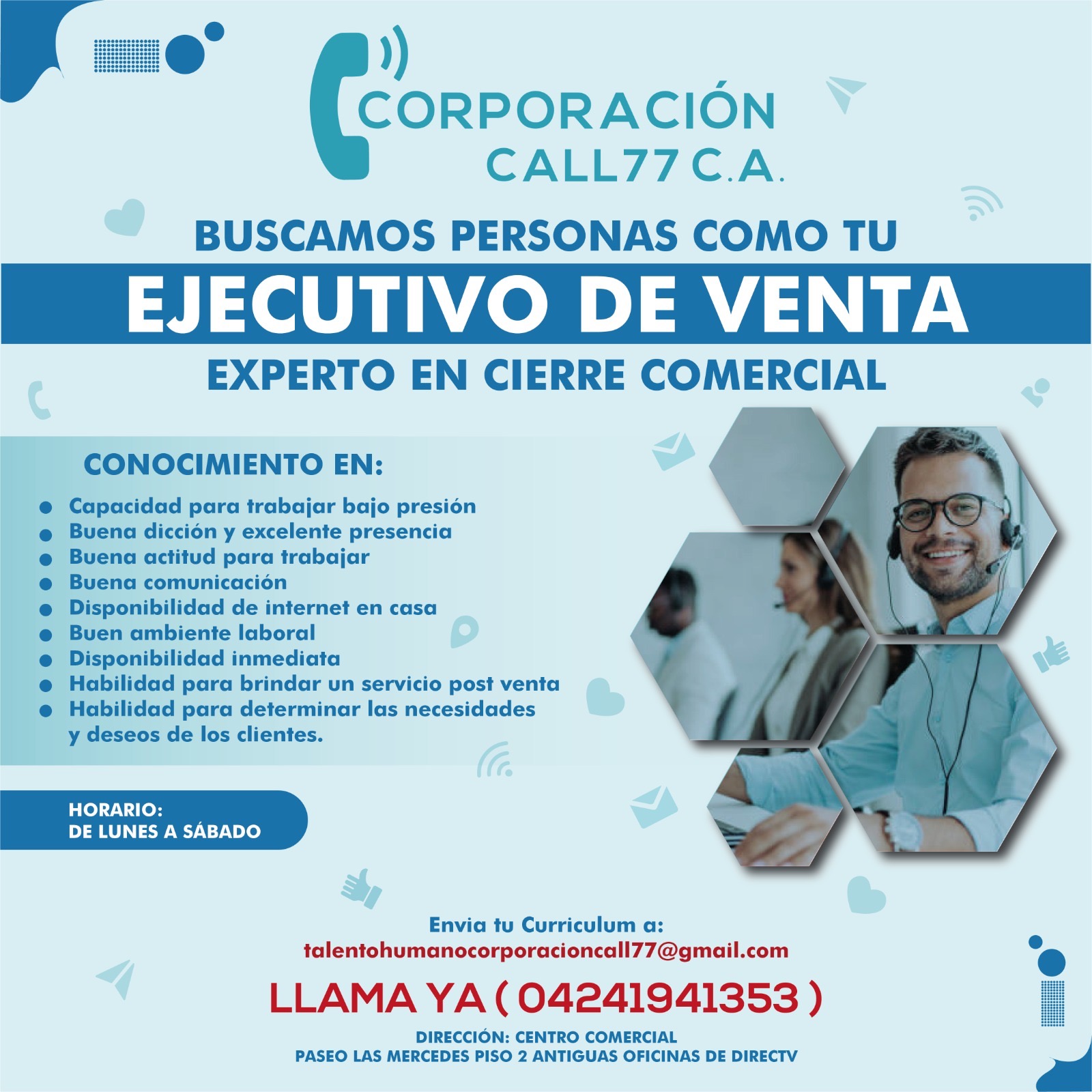 Corporacion Call 77 Facebook ad: Postulate AHORA