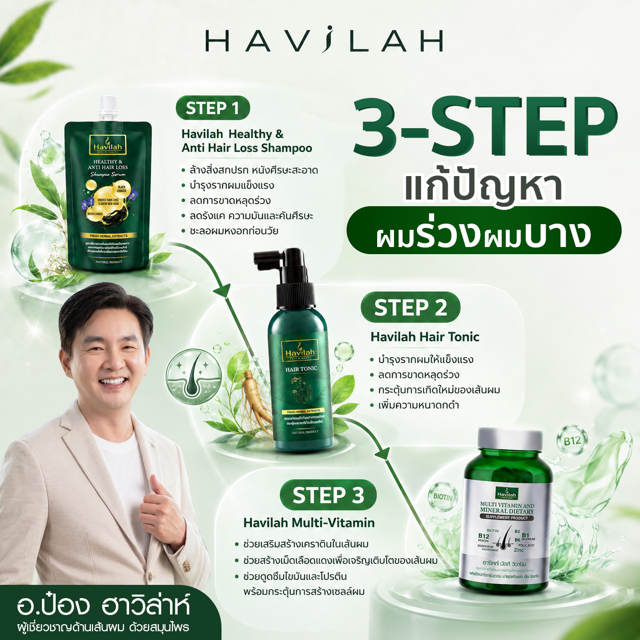 Havilah จบทุกปัญหาเส้นผม และหนังศีรษะ Facebook ad