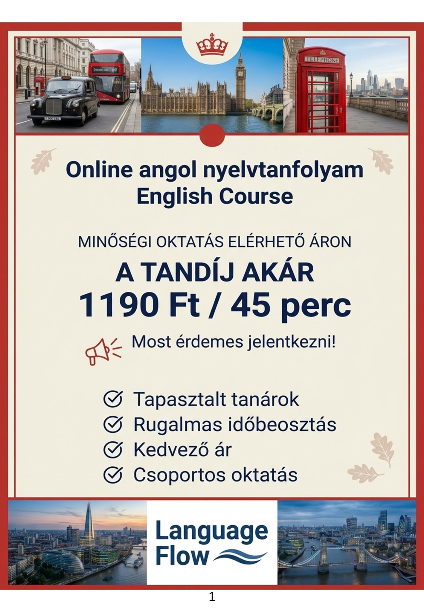 Language Flow Facebook ad: ÚJDONSÁG A LANGUAGE FLOW-nál!