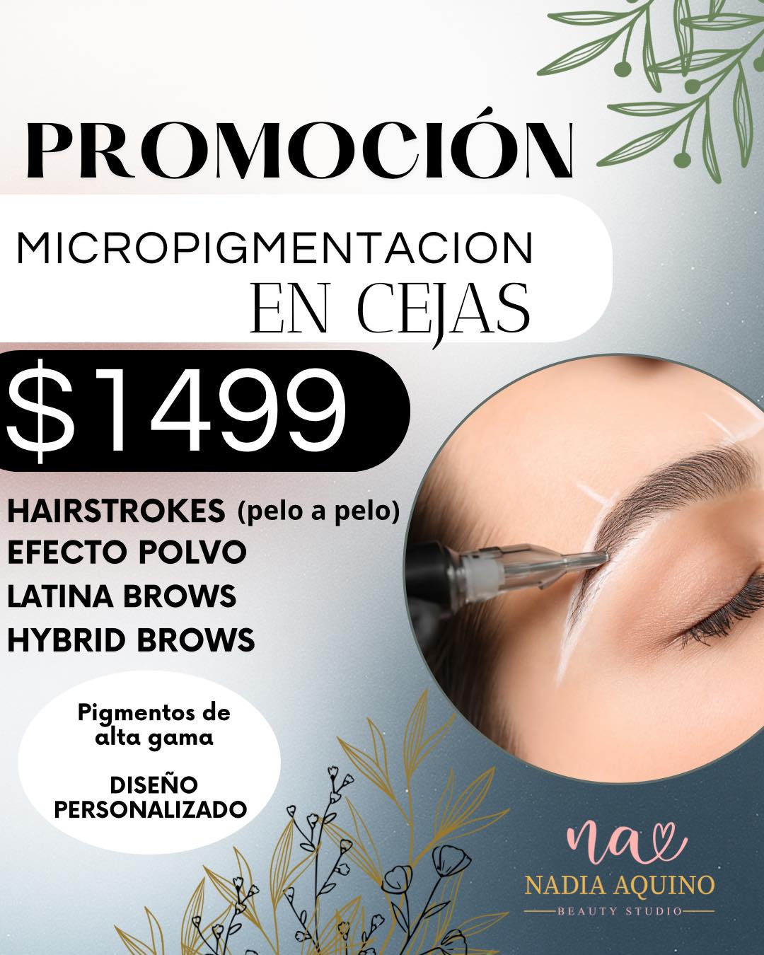 Nadia Aquino Beauty studio Facebook ad: A veces un pequeño cambio puede hacerte sentir…