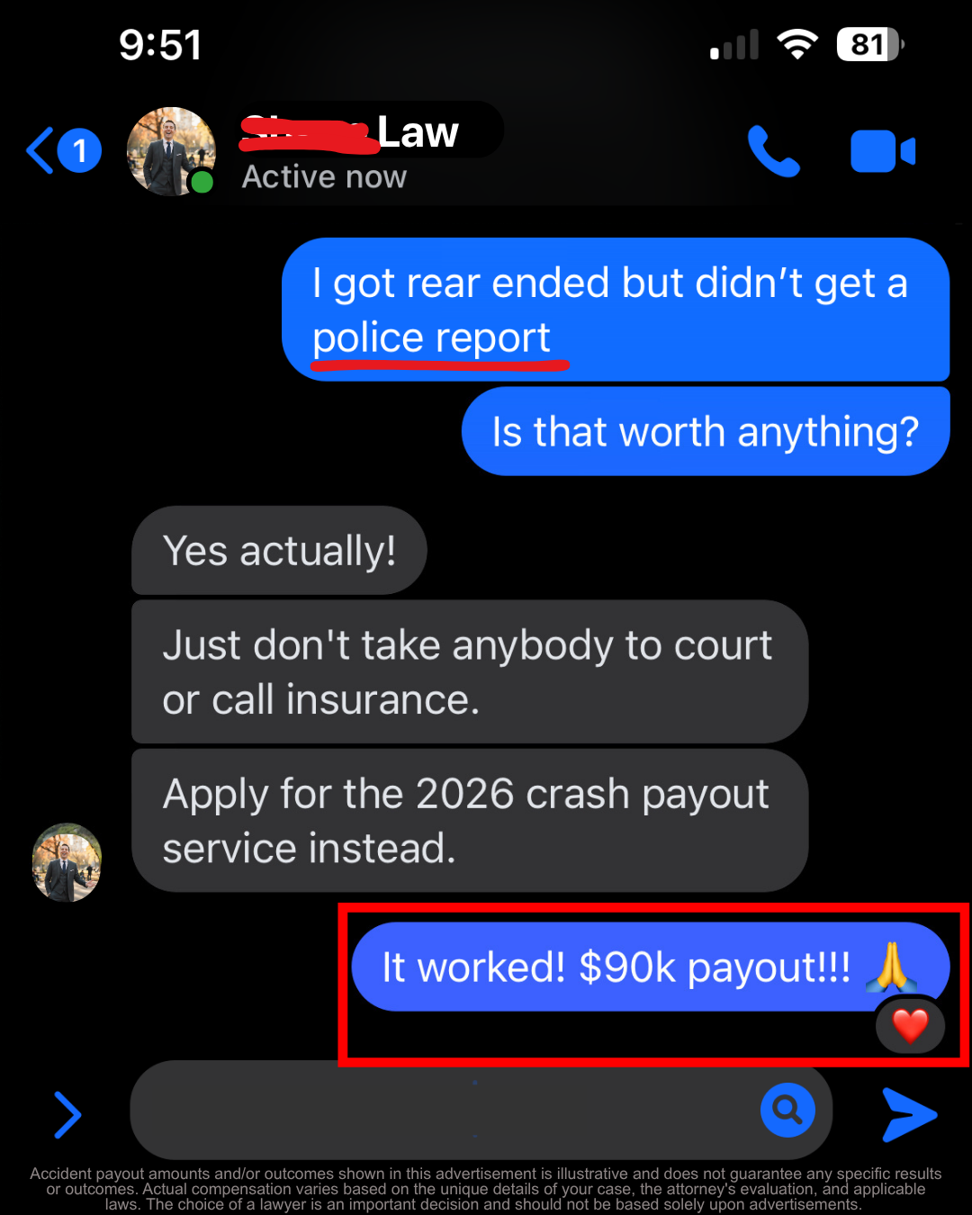 Accident Connect Facebook ad