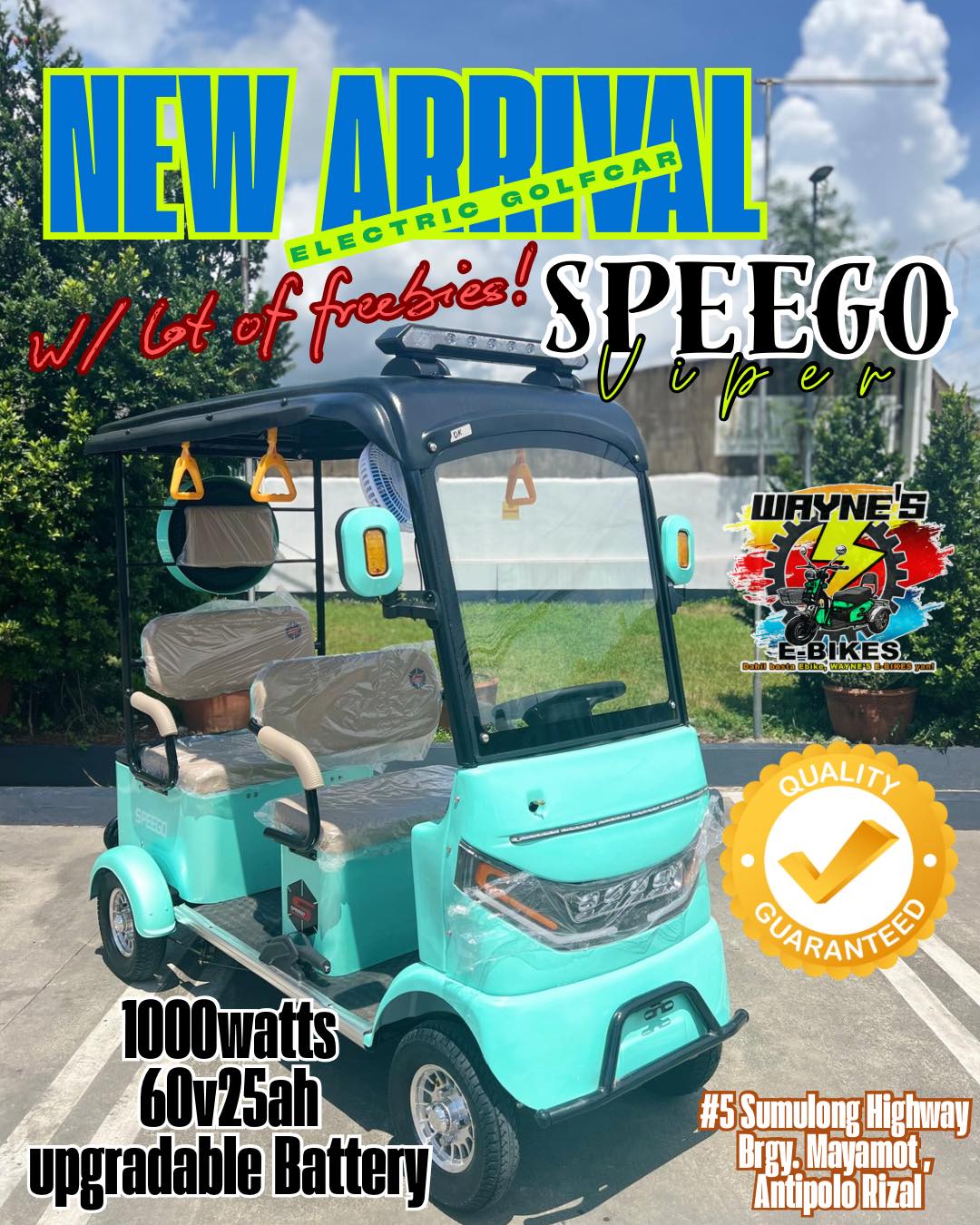 Wayne's E-bikes Facebook ad: NEW ARRIVAL!