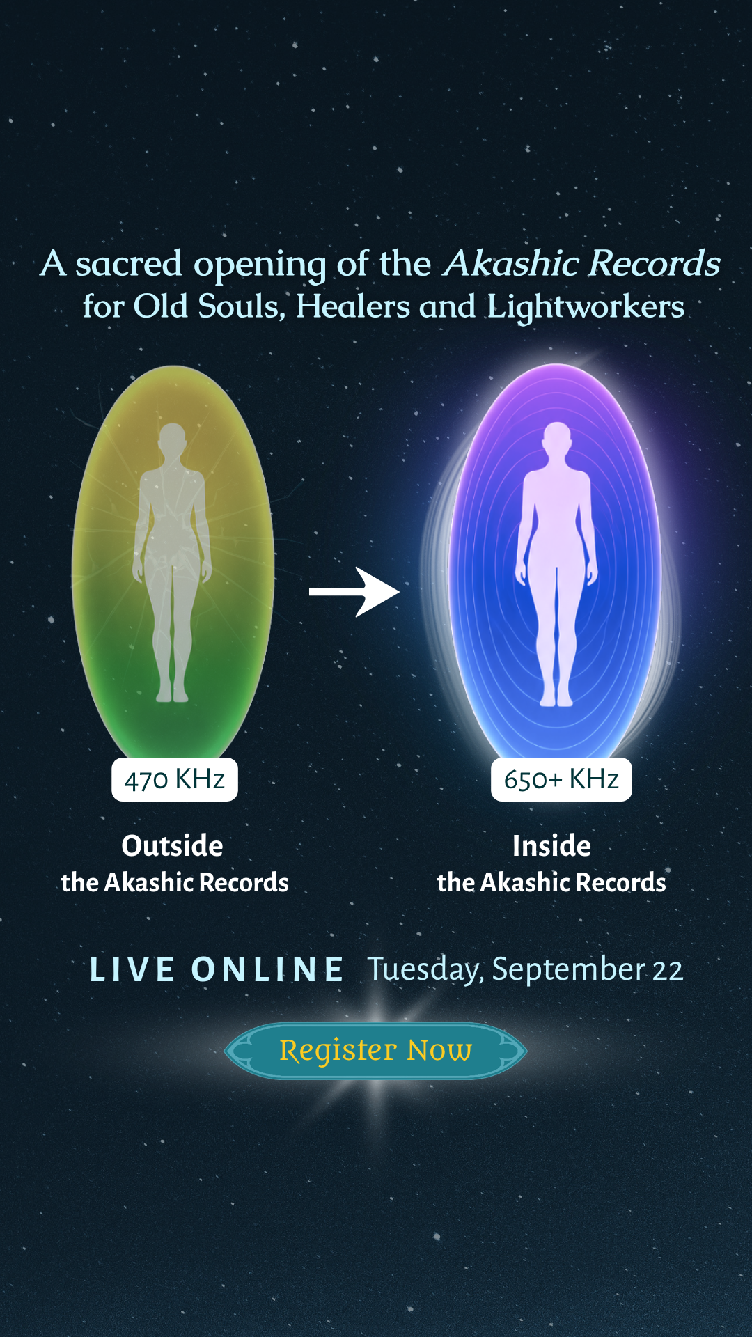 Akashic Knowing Facebook ad: Raise Your Frequency Instantly