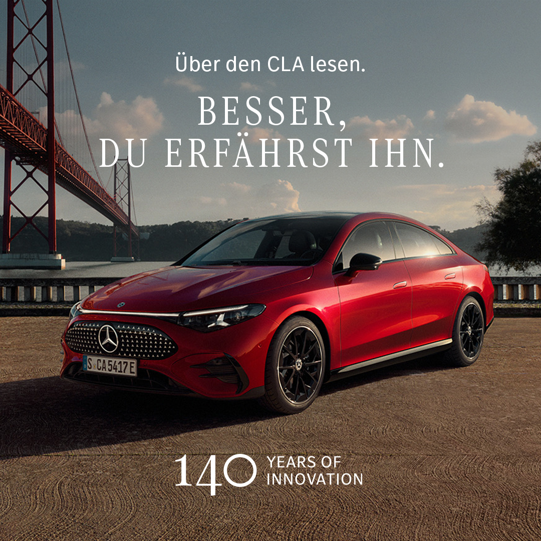 Mercedes-Benz Österreich Facebook ad: Der elektrische CLA vereint Innovation und Individualität.