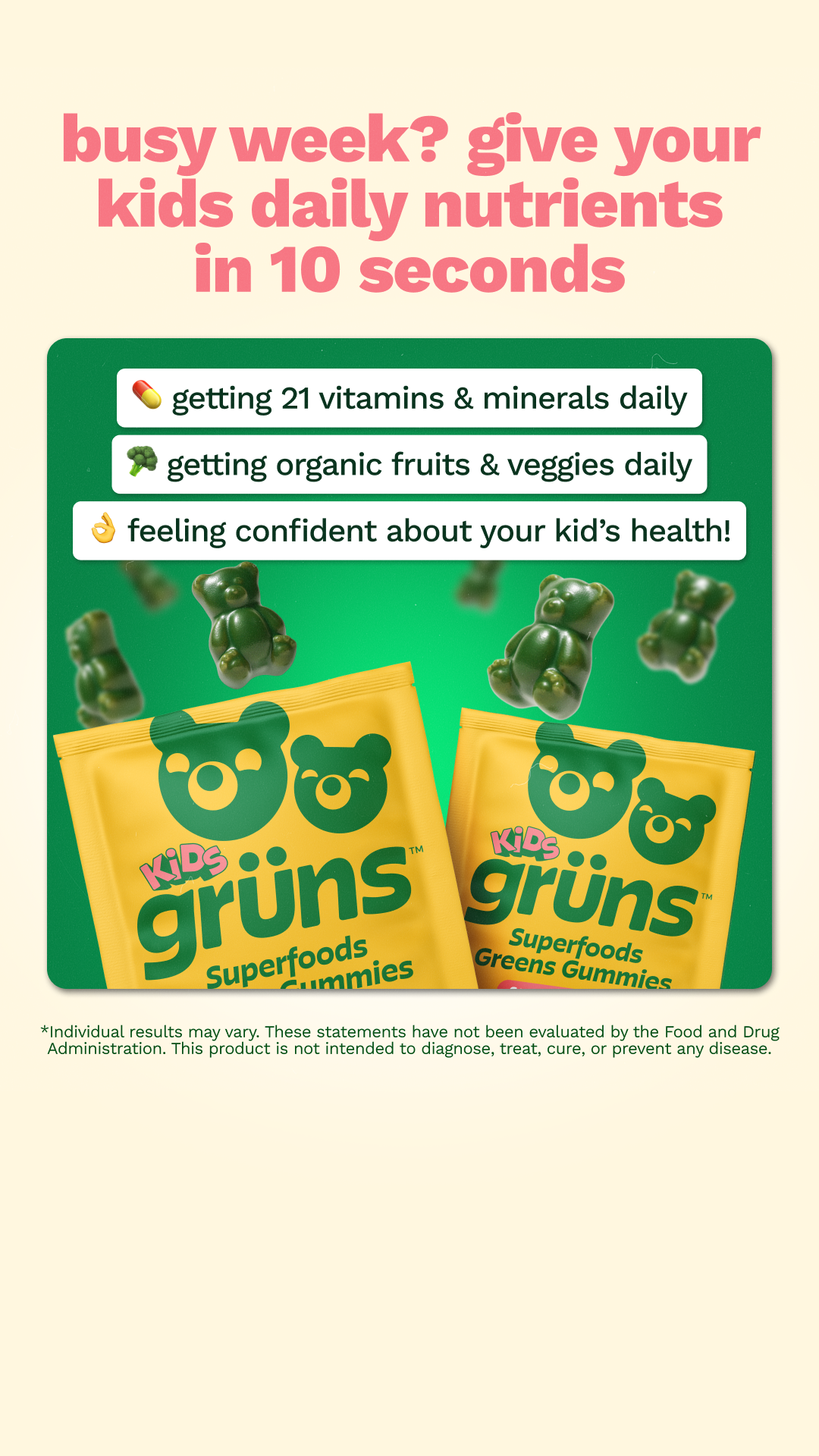 Grüns Kids Facebook ad