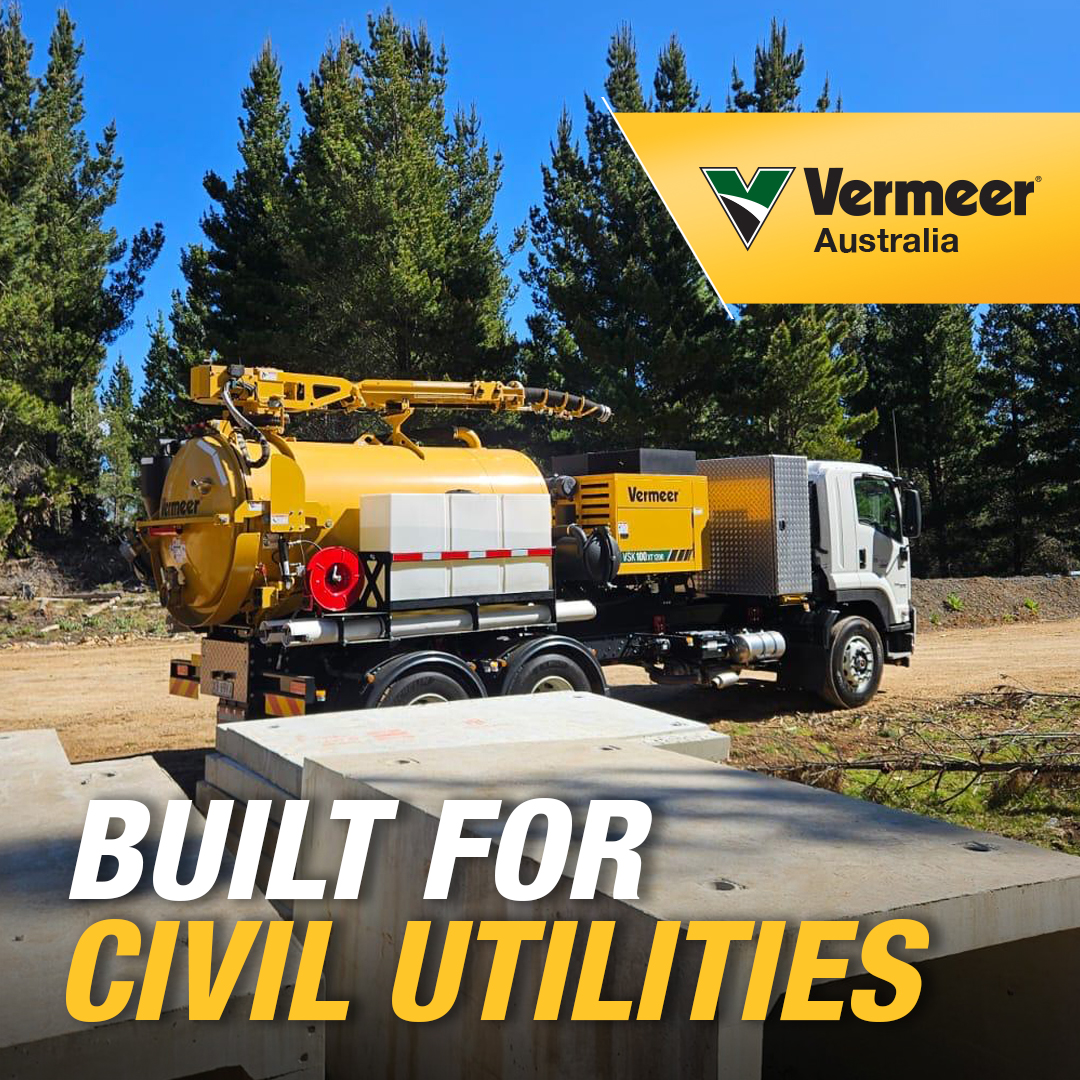 Vermeer Australia Facebook ad: Civil utilities demand uptime and support.