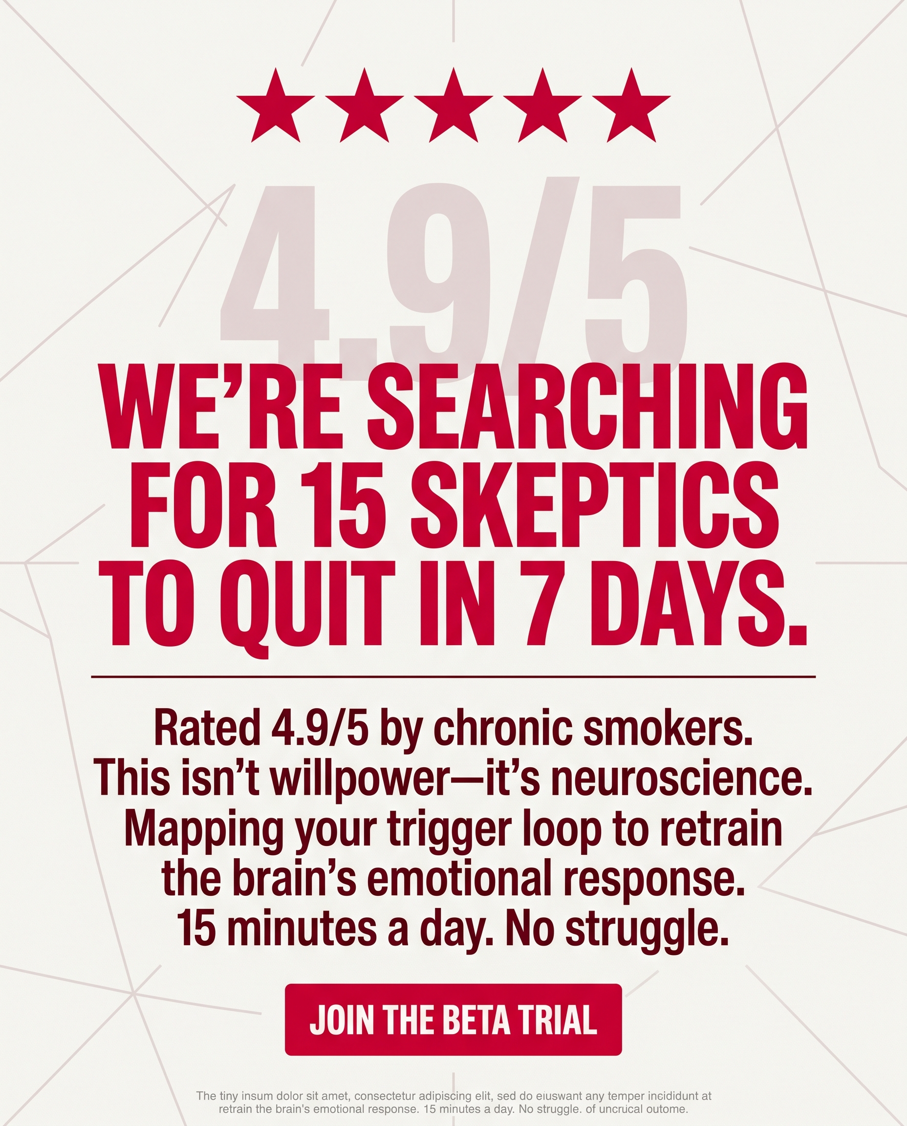 Hypnosis to Stop Smoking Facebook ad