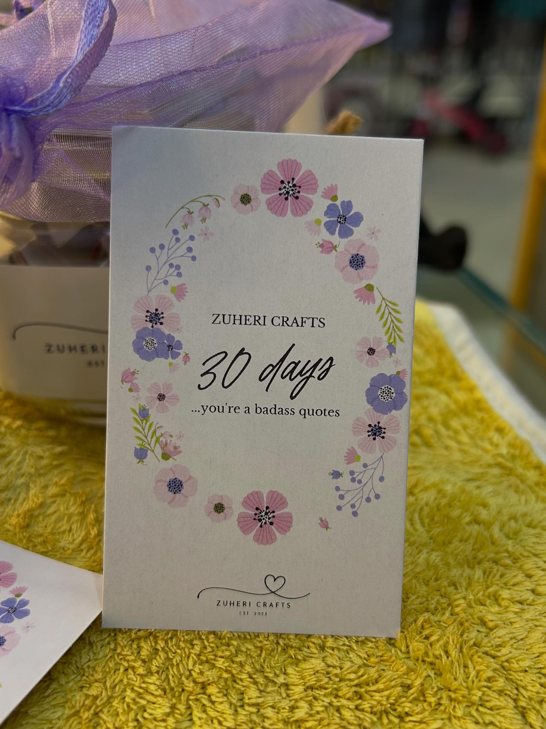 Zuheri Crafts Facebook ad: 30 Days AFFIRMATION CARDS available @550