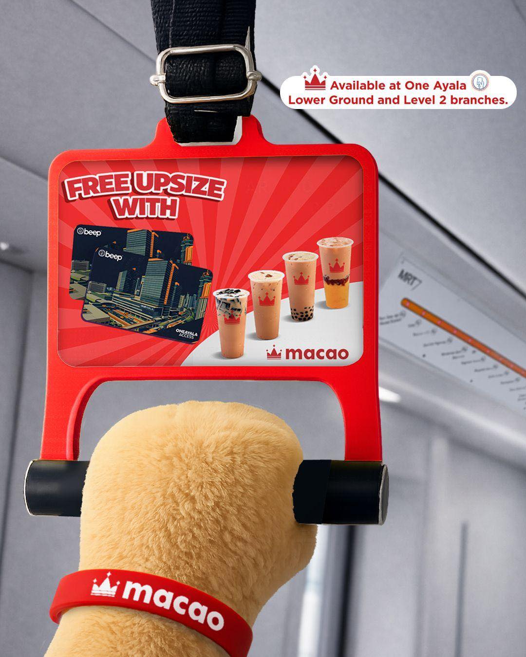 Macao Imperial Tea Philippines Facebook ad: Hello, Commuters! Ready for a FREE upgrade?