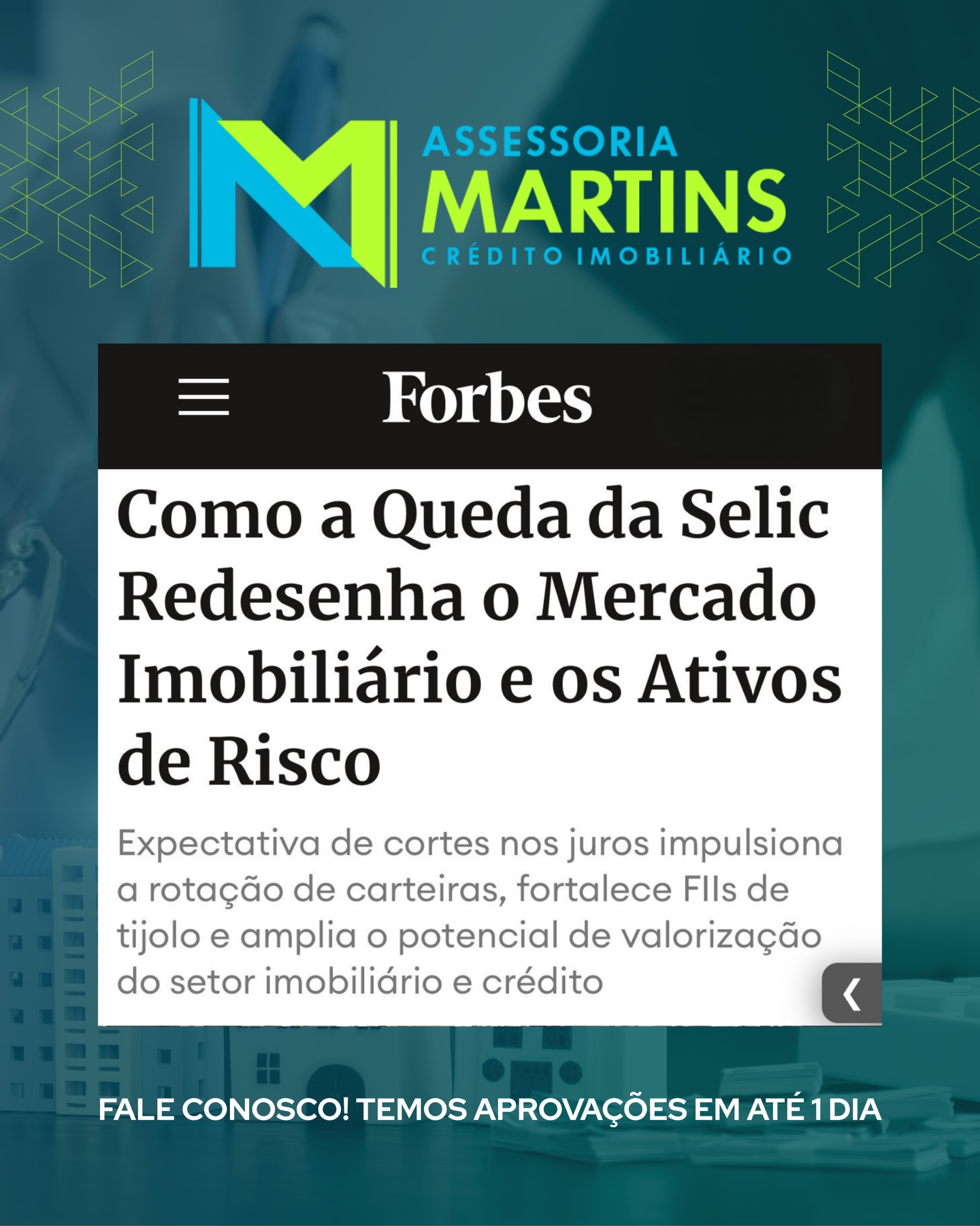 Assessoria Martins Crédito Imobiliário Facebook ad: A queda da Selic já começou a redesenhar…