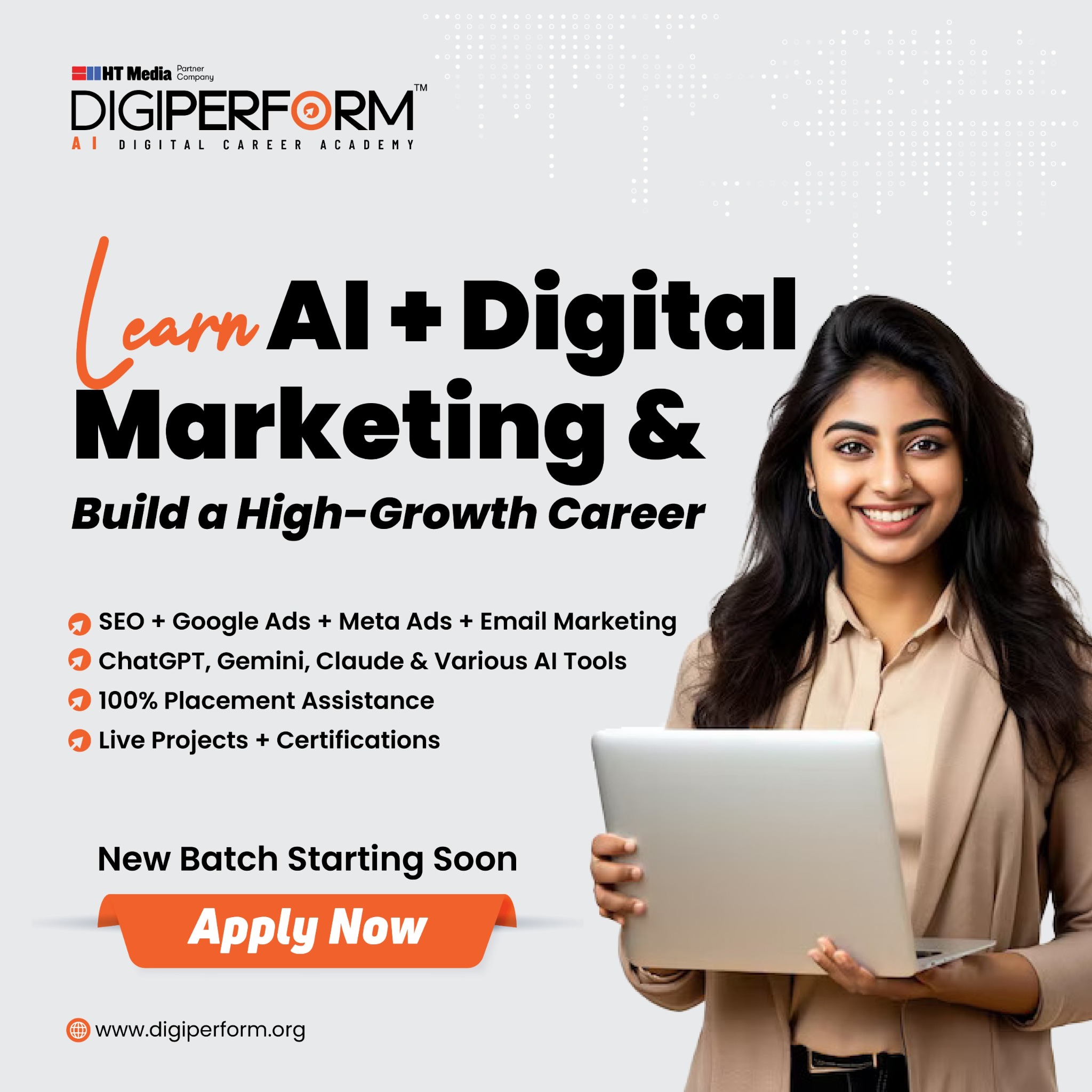 Digiperform Facebook ad: Start With Demo Class