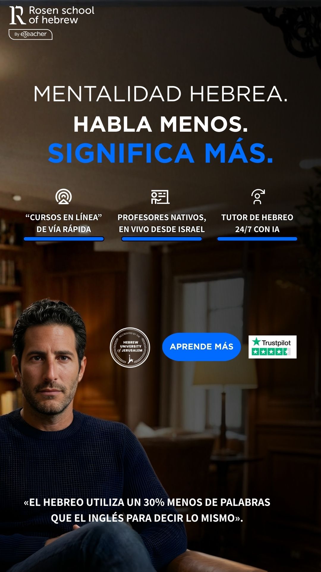 Rosen Instituto de Hebreo Facebook ad from Jan 29, 2026