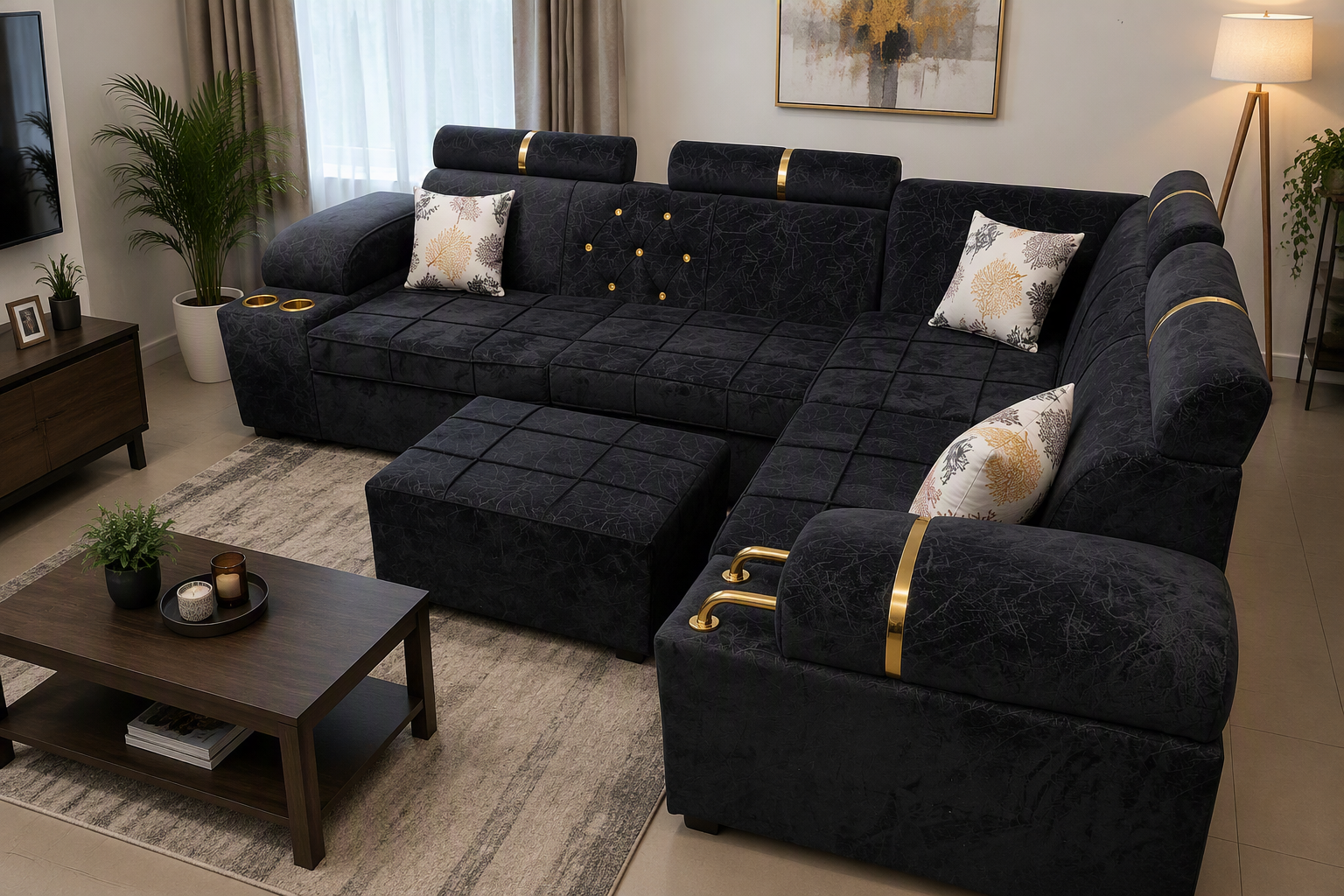 Tajiri Modern Sofa Facebook ad: LIMITED OFFER ON L-SHAPE SOFAS!