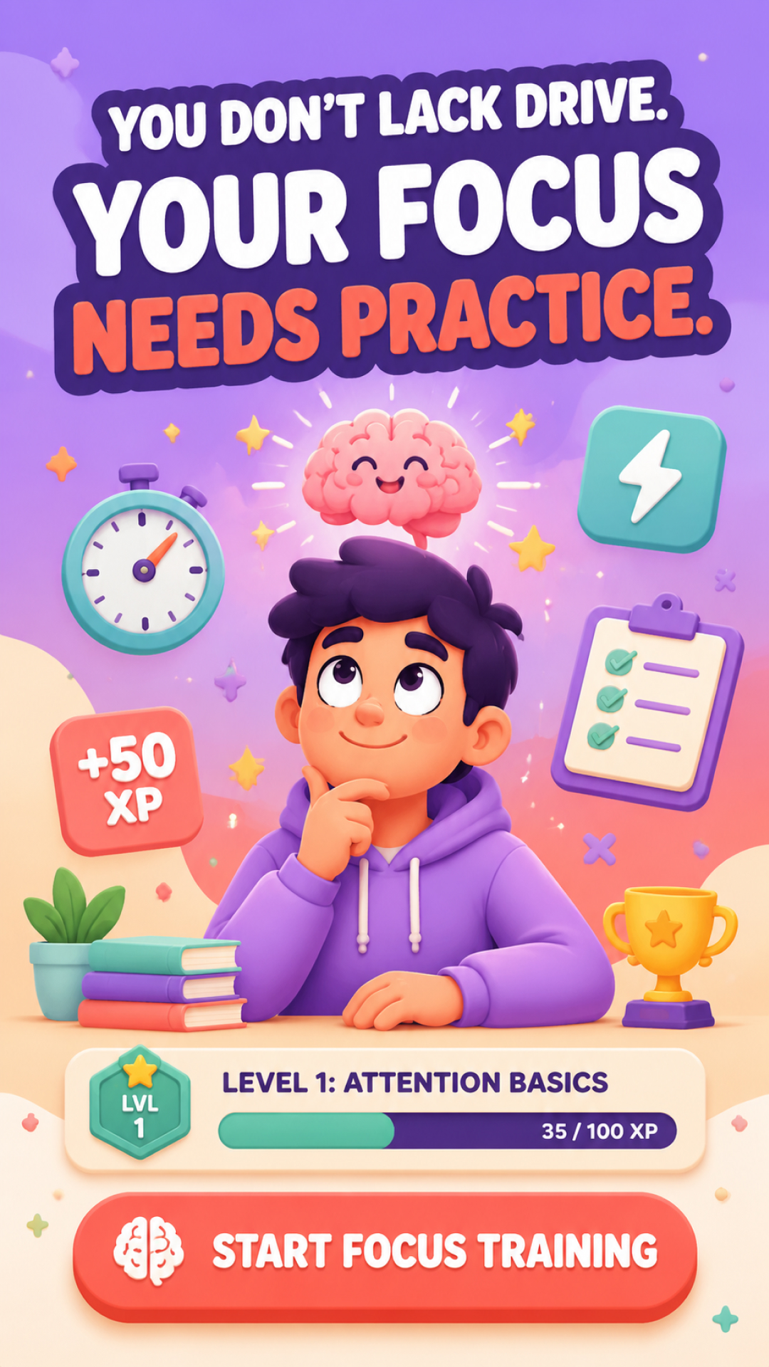 Boost Your Cognitive Performance Facebook ad: Make brain training easy