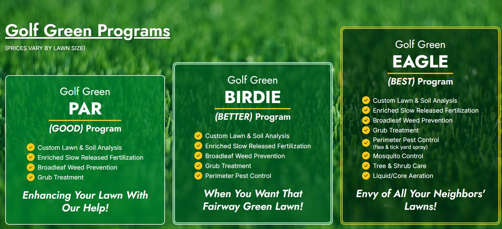 Golf Green Lawn Care & Landscaping Facebook ad