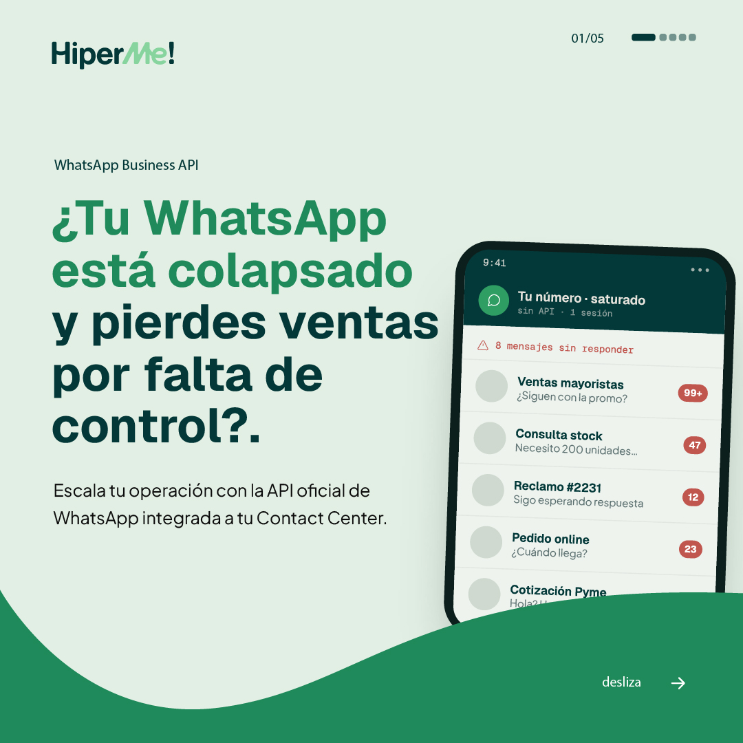 Hiperpbx Facebook ad: ¿Querés atender más clientes sin que tu WhatsApp…