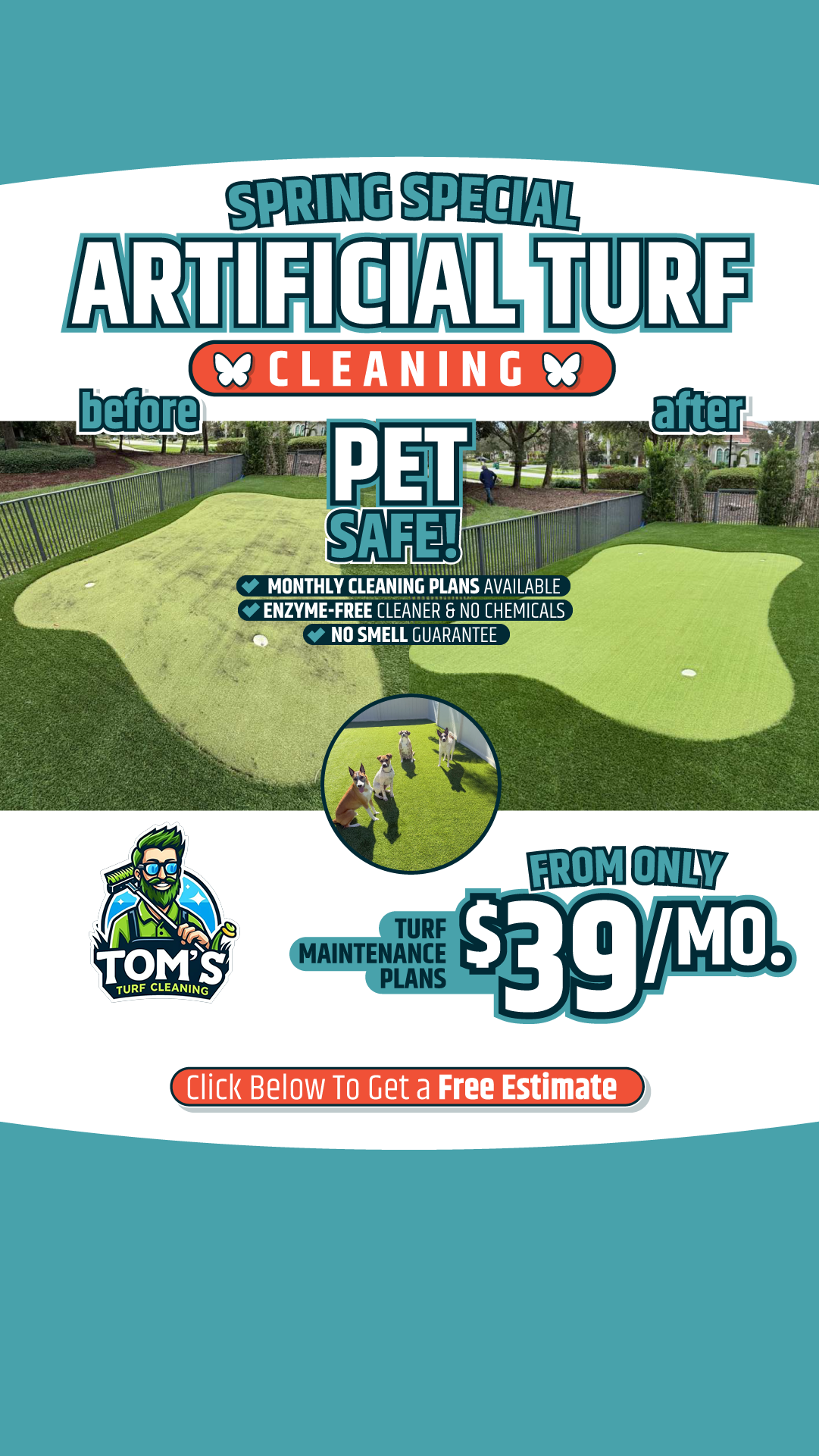 Tom's Turf Cleaning Facebook ad