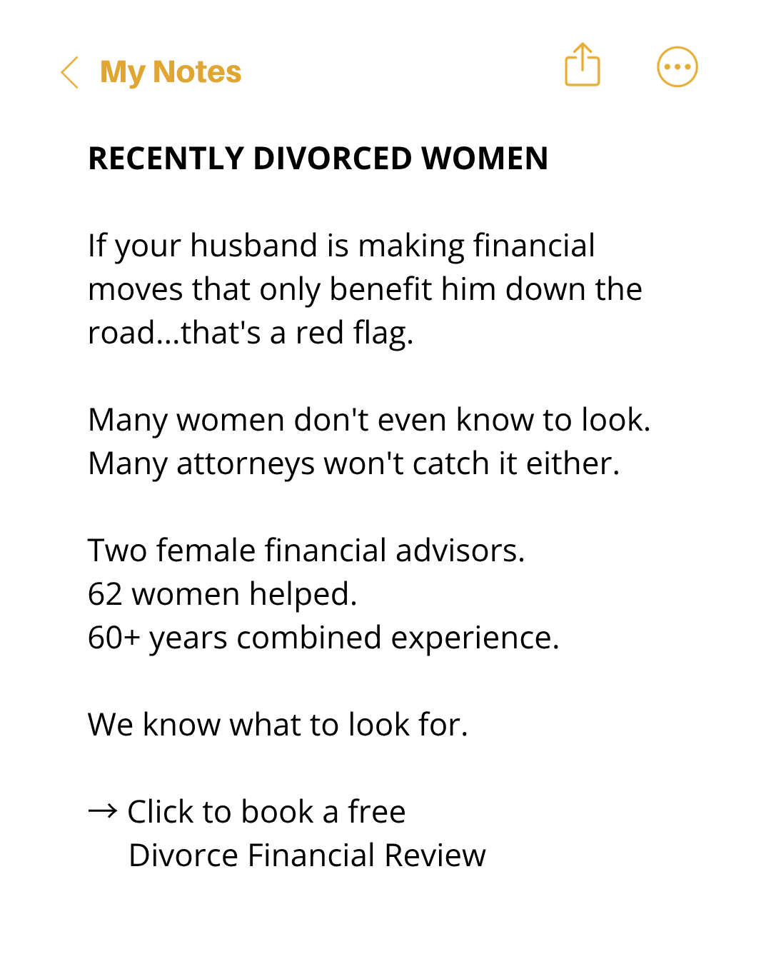 Platinum Wealth Management of Buckhead Facebook ad: Book your Free Divorce Session Now