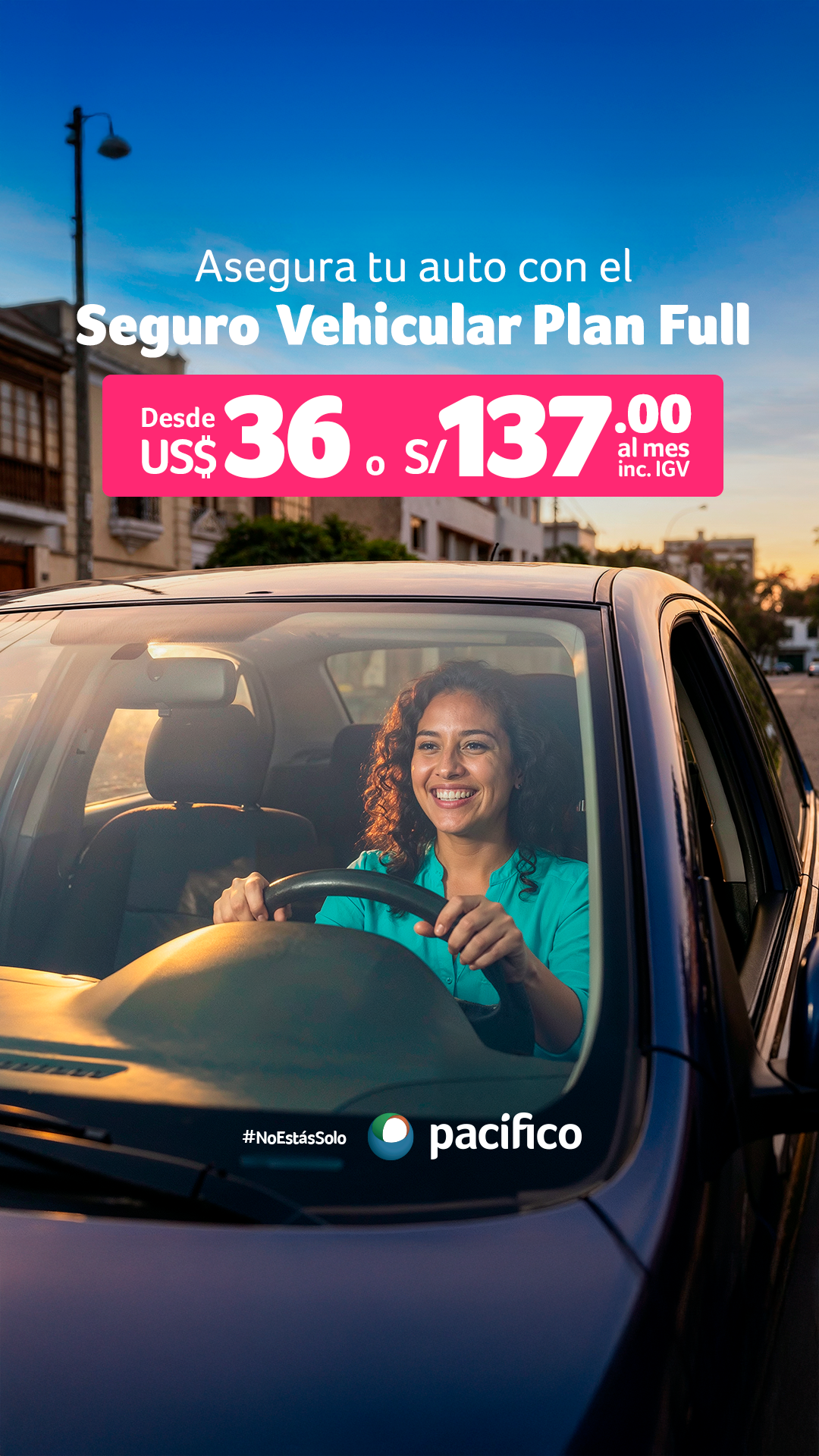 Pacífico Seguros Facebook ad: Seguro Vehicular